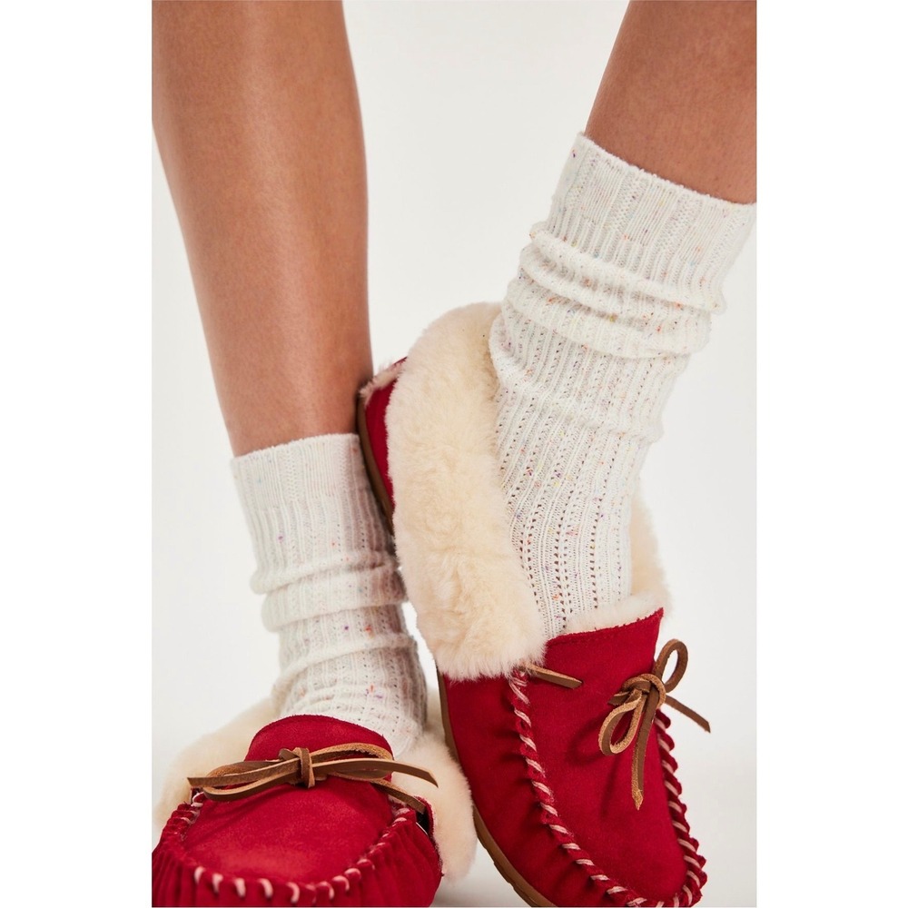 Free People Meadow Breeze Confetti Socks ivory White New NWT classic blend crew - Picture 2 of 4